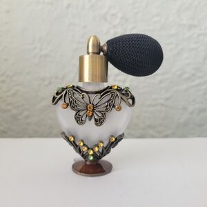New and Empty Butterfly perfume bottle with rhinestones Vintage Style